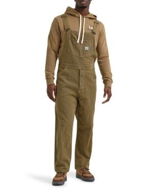 Lee Jeans Railroad Stripe Workwear Bib Overalls - Green