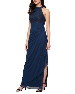 green emerald velvet dress Alexander by Daymor 3451 - Long Sheath Dress main image 0