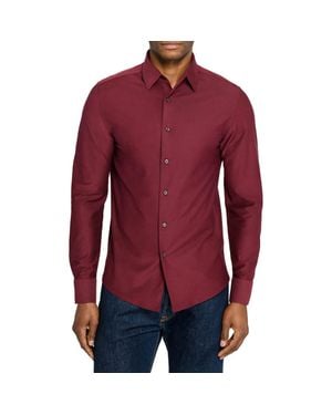 Brooklyn Brigade Solid Mapleton Luxe Cross Dyed Long Sleeve Shirt - Red