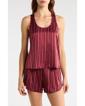 Lunya Racerback Washable Silk Short Pajamas - Red