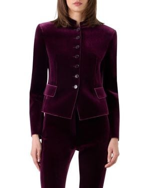Akris Deva Fitted Velvet Neoprene Jacket - Red