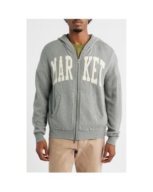 Market Classic Jacquard Zip Hoodie - Gray
