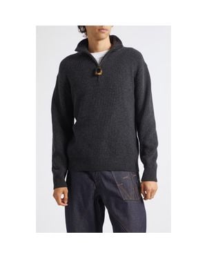 JW Anderson Ribbed Half Zip Sweater - Black