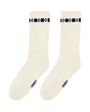 Sandro Cross Signature Embroidered Socks - White