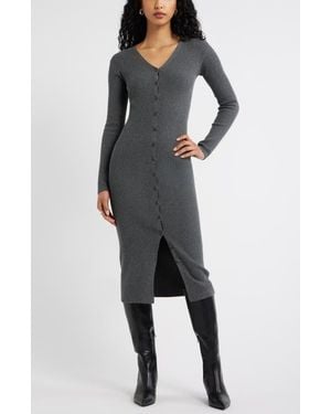 Open Edit Convertible Cardigan Dress - Black