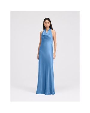 Ghost Elara Cowl Front Satin Maxi Dress - Blue