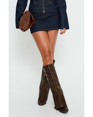 Princess Polly Cristen Cadet Denim Miniskirt - Black