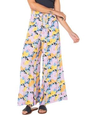 Roxy Synset Daze Floral Wide Leg Pants - White
