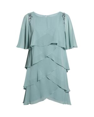 Sl Fashions Cape Overlay Beaded Cocktail Dress - Blue