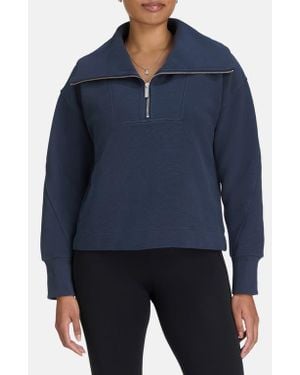 Sweaty Betty Peaceful Rib Half Zip Sweatshirt - Blue