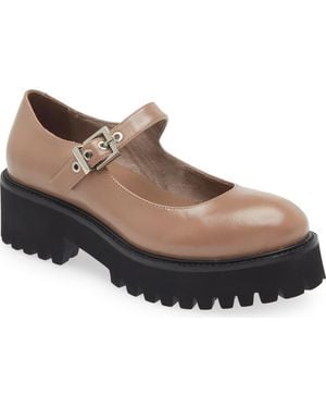 Jeffrey Campbell Mary Jane Platform Pump - Brown