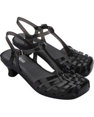 Melissa Vixen Slingback Kitten Heel Sandal - Black