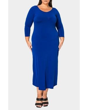 L I V D Ashe Long Sleeve Maxi Dress - Blue