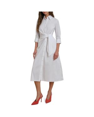 FAVORITE DAUGHTER The Well Mannered Tie Waist Shirtdress - Gray