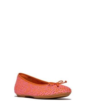 Fitflop Delicato Woven Mary Jane Flat - Red