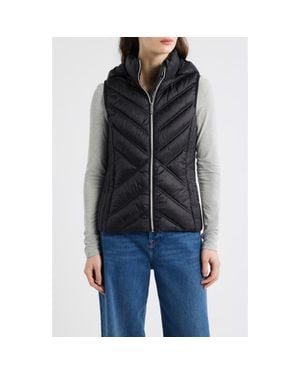 Michael Kors Hooded Puffer Vest - Black