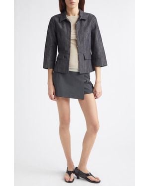 Paloma Wool Valeva Organic Cotton & Linen Denim Jacket - Gray