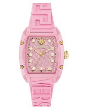 Versace Dominus Ceramic Strap Watch, 44Mm X 36Mm - Pink