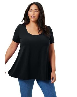 June + Vie Short Sleeve Swing One + Only Tee - Black