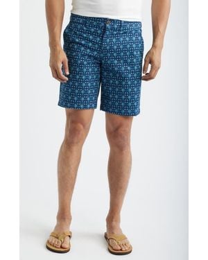 Tommy Bahama Boracay Palm Press 9-Inch Flat Front Shorts - Blue