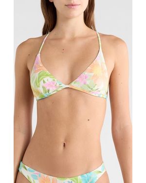 Rip Curl Catalina Island Floral Triangle Bikini Top - Black