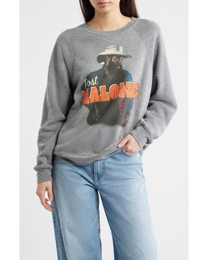 Daydreamer Post Malone Posty Leanin' Graphic Sweatshirt - Gray