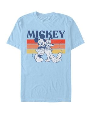 Mickey & Friends Retro Pluto And Mickey Mouse Graphic T-Shirt - Blue
