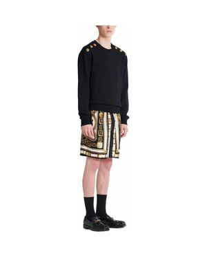 Balmain Slinky Printed Shorts With Foulard Chaînes Pattern - Black