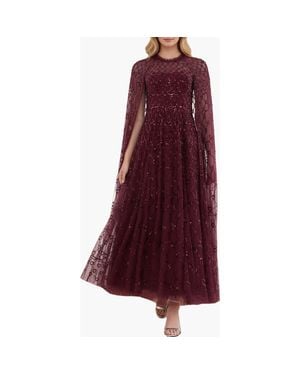 Needle & Thread Heart Lattice Cape Ankle Gown - Purple