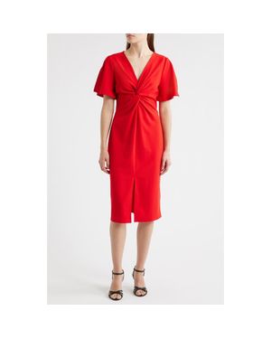 Friends Like These Twist Front Midi Dress - Red