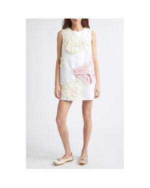 Sandy Liang Copellia Cotton Poplin Sleeveless Minidress - White