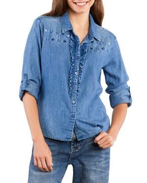 Billy T Meadow Chambray Button-Up Shirt - Blue