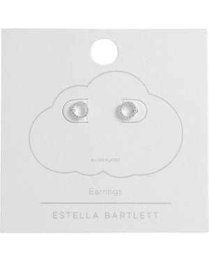 Estella Bartlett Cubic Zirconia Circle Stud Earrings - White