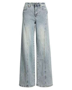 YMI Bella Seam Detail Wide Leg Jeans - Blue