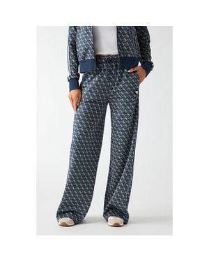 Guess 4G Logo Jacquard Drawstring Pants - Blue