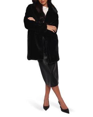 Petal & Pup Meeka Faux Fur Jacket - Black