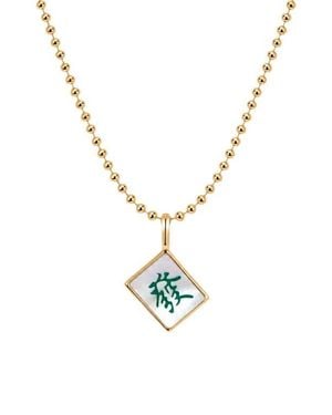 MADE BY MARY Mahjong Tile Bead Chain Necklace - Metallic
