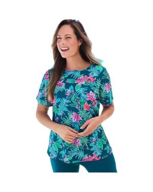 Swim 365 Chlorine-Resistant Crewneck Relaxed-Fit Swim Tee - Blue