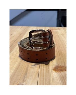 Fortela Leather Belt With Double Pin Buckle - Blue