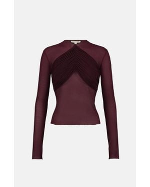 Saemdi Mesh Draped Top - Purple