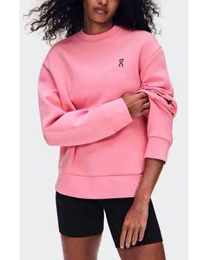 On Shoes Focus Tech Crewneck Sweatshirt - Pink