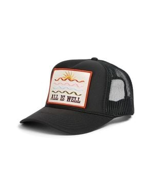 Friday Feelin All Is Well Patch Trucker Hat - Black