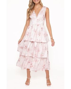 Petal & Pup Natasha Sleeveless Tiered Ruffle Maxi Dress - Pink