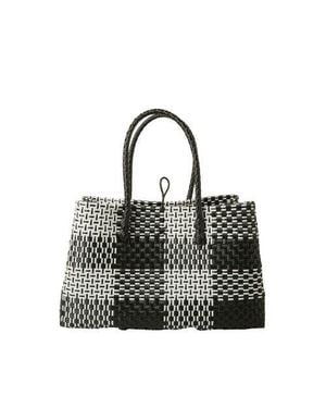 Sarah Stewart The Midi Piper Handwoven Tote Recycled Plastic - Black