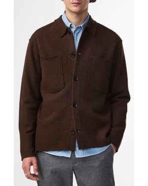 NN07 Jonas Boiled Wool Shirt Jacket in Gray for Men | Lyst