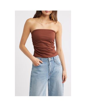 PacSun Ophelia Ruched Tube Top - Brown