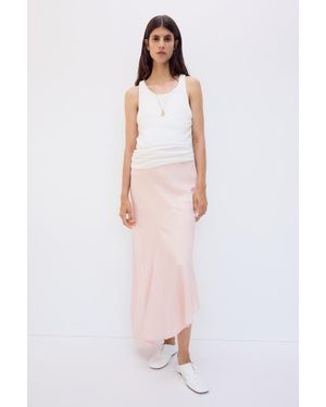 H&M Mama Asymmetric Satin Skirt - White
