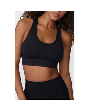 HARPER WILDE Seamless Racerback Sports Bra - Black