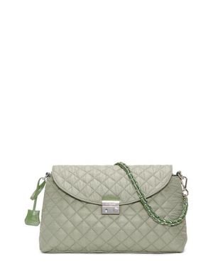 MZ Wallace Crosby Lock Quilted Nylon Shoulder Bag - Gray