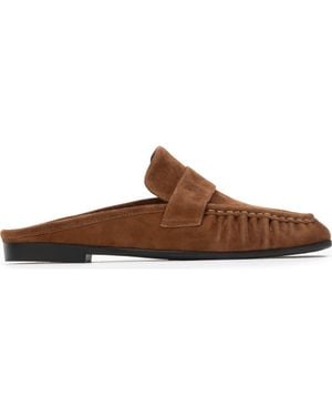 Black Suede Studio Gabby Loafer Mule - Brown